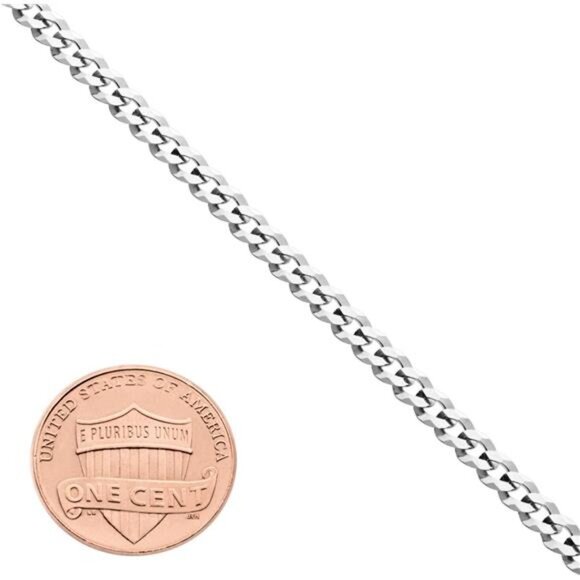 Miabella Solid 925 Sterling Silver Italian 3.5mm Diamond Cut Cuban Link Curb - Picture 5 of 7
